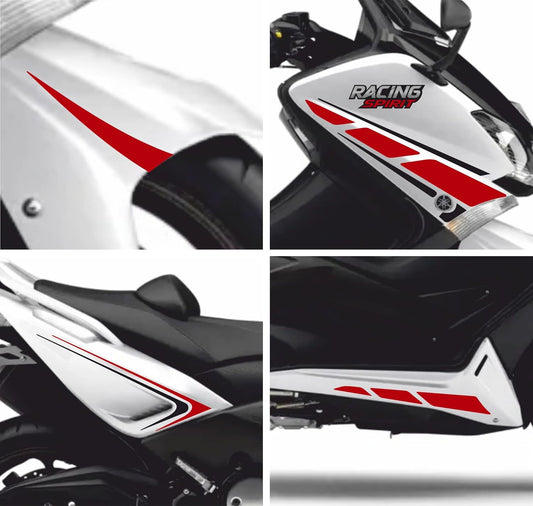 Adesivi Compatibili con Yamaha T‑MAX 530 (2012‑2014) – Kit Stickers Rosso/Nero Stile Racing – Modello M0352