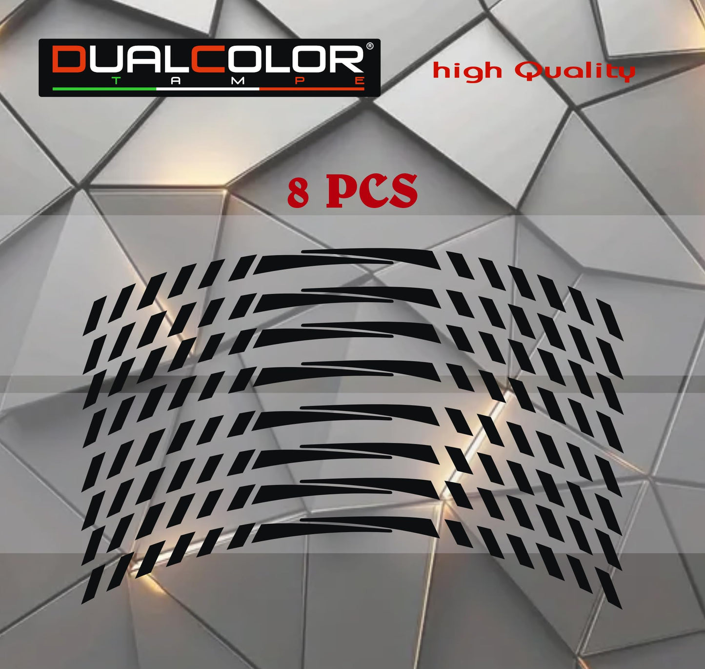 DualColorStampe Set di Strisce Cerchi Moto per 2 Ruote da 17" Pollici | Adesivi Ruote Moto | Adesivi Cerchi Moto Resiste a Pioggia e Sole | Design Racing D0127
