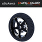 DualColorStampe Stickers Adesivi Set Completo di Cerchi Strisce per Moto per 2 Ruote da 17'' pollici strips Design Racing DOLOMITI D0119