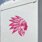 Adesivi stickers camper Indiano con piume frase frasi -caravan roulotte- accessori grafiche fiancata scegli colore cod. 0436 (cm 56 x60)