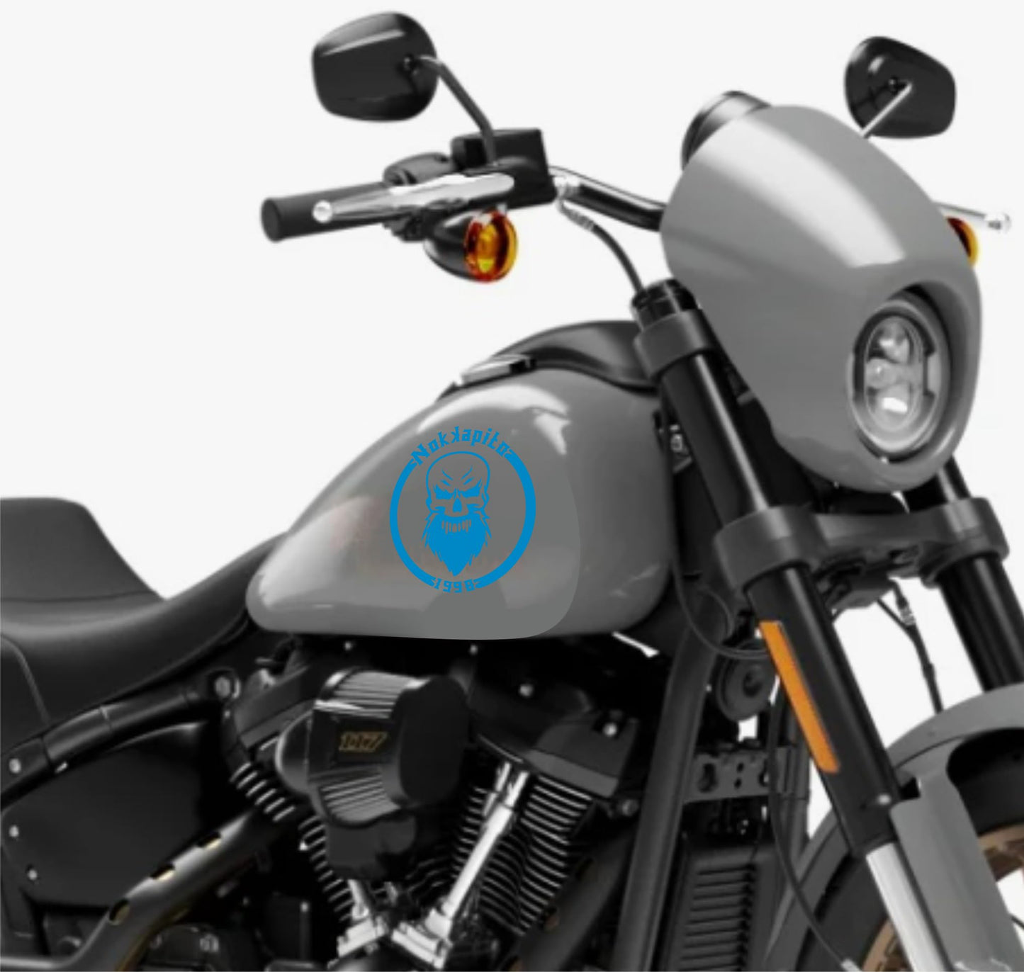DualColorStampe® Adesivi Compatibili con Harley-Davidson TESCHIO skull serbatoio Set 2 stickers Moto Motorbike COD. M0358