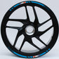 Confezione Adesivi Set Completo di Cerchi Strisce per Moto per 2 Ruote da 17'' pollici strips Design Sportivo Bandiera Francese COD.D0098