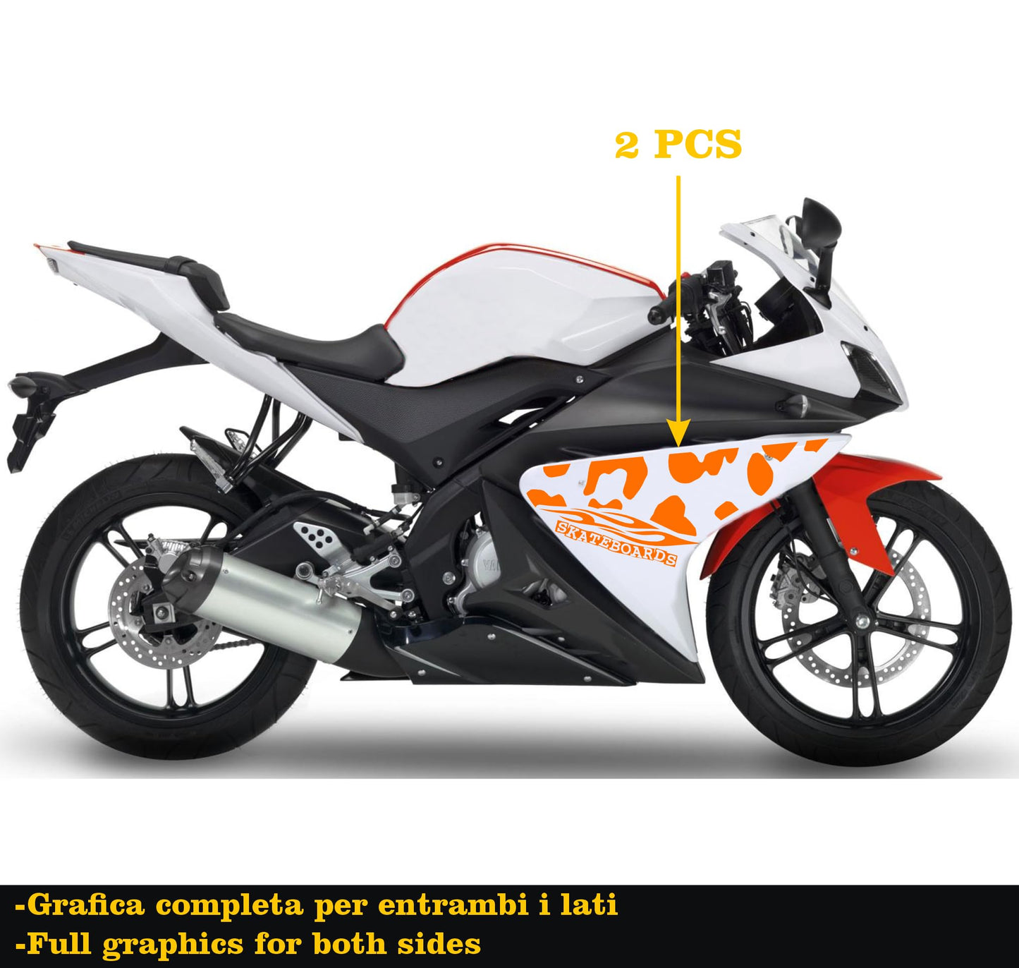DualColorStampe Adesivi Compatibili con Yamaha YZF-R125 R125 (2014-2018) stickers carena moto grafica decal decalcomania M0168