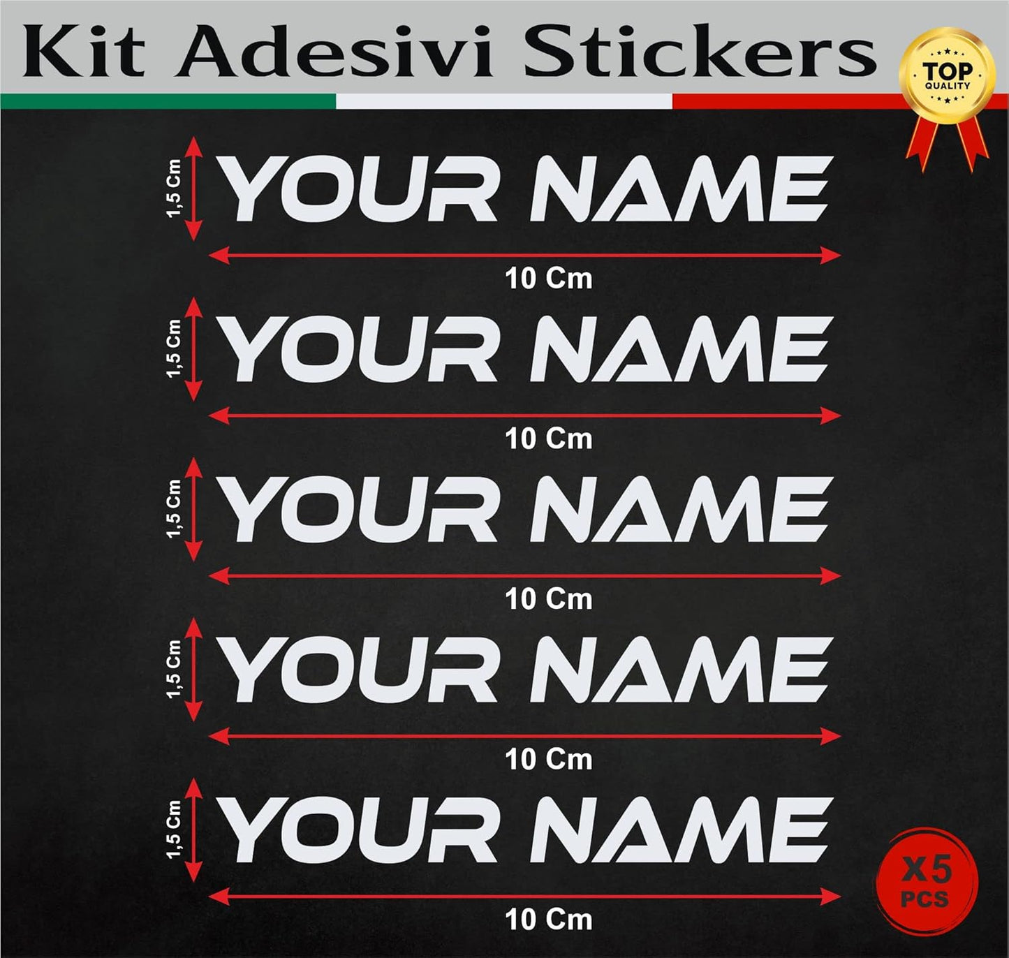 BORRACCIA PERSONALIZZATA IN ALLUMINIO CON NOME PERSONALIZZATO IN ADESIVO RESISTENTE