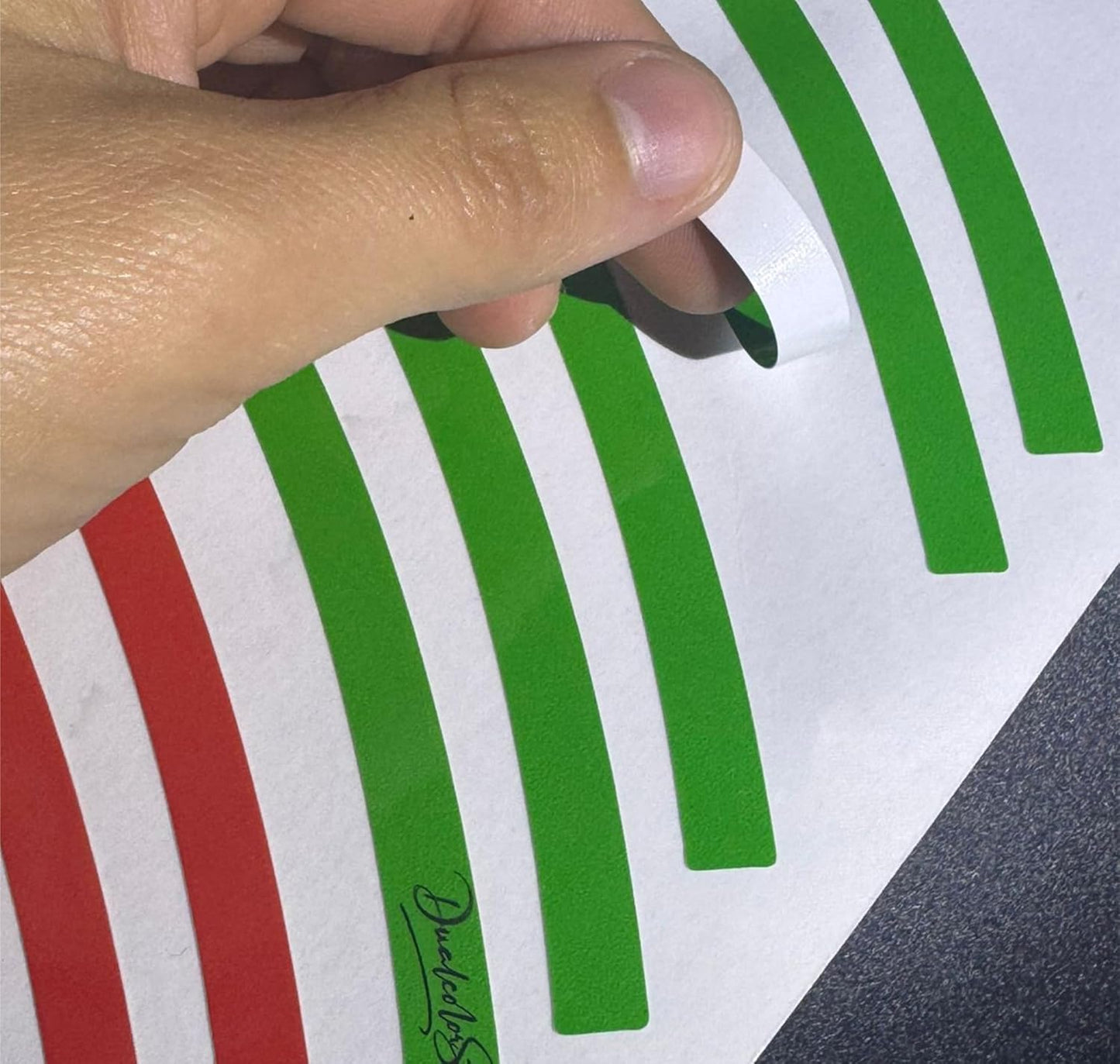 Strisce Cerchi Moto con colori della BANDIERA ITALIANA per 2 Ruote da 15" a 19" Pollici D0152