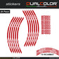DualColorStampe Set di Strisce Cerchi Moto per 2 Ruote da 15" a 19" Pollici | Adesivi Ruote Moto | Adesivi Cerchi Moto Resiste a Pioggia e Sole | Design Racing D0124