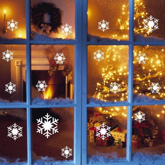 DualColorStampe Adesivi per finestre di Natale (21 pz) window sticker decor fiocchi di neve fiocchi di neve immagini per porte, vetrine, decorazione natalizia I0080