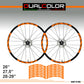 Kit completo Adesivi Cerchi Bici MTB 26'' - 27,5'' - 28-29'' Pollici, adesivi forcella MTB, adesivi telaio MTB off road Stickers decal - B0068