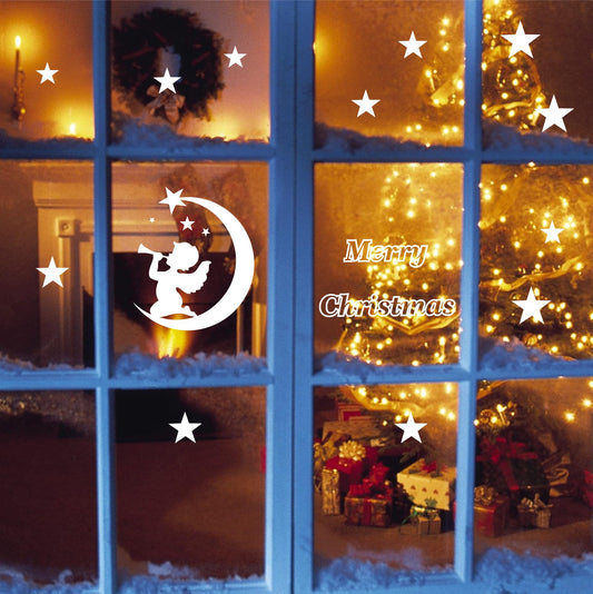 DualColorStampe Adesivi per finestre di Natale (14 pz) window sticker decor fiocchi di neve fiocchi di neve immagini per porte, vetrine, decorazione natalizia I0083