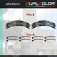 DualColorStampe Confezione Adesivi Set Completo di Cerchi Strisce per Moto per 2 Ruote da 17'' pollici strips Design Racing ABRUZZO D0117