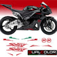 DualColorStampe Adesivi Compatibili con Honda CBR 600 RR (2007-2010) carena moto stickers Moto Motorbike BANDIERA ITALIANA COD.M0317