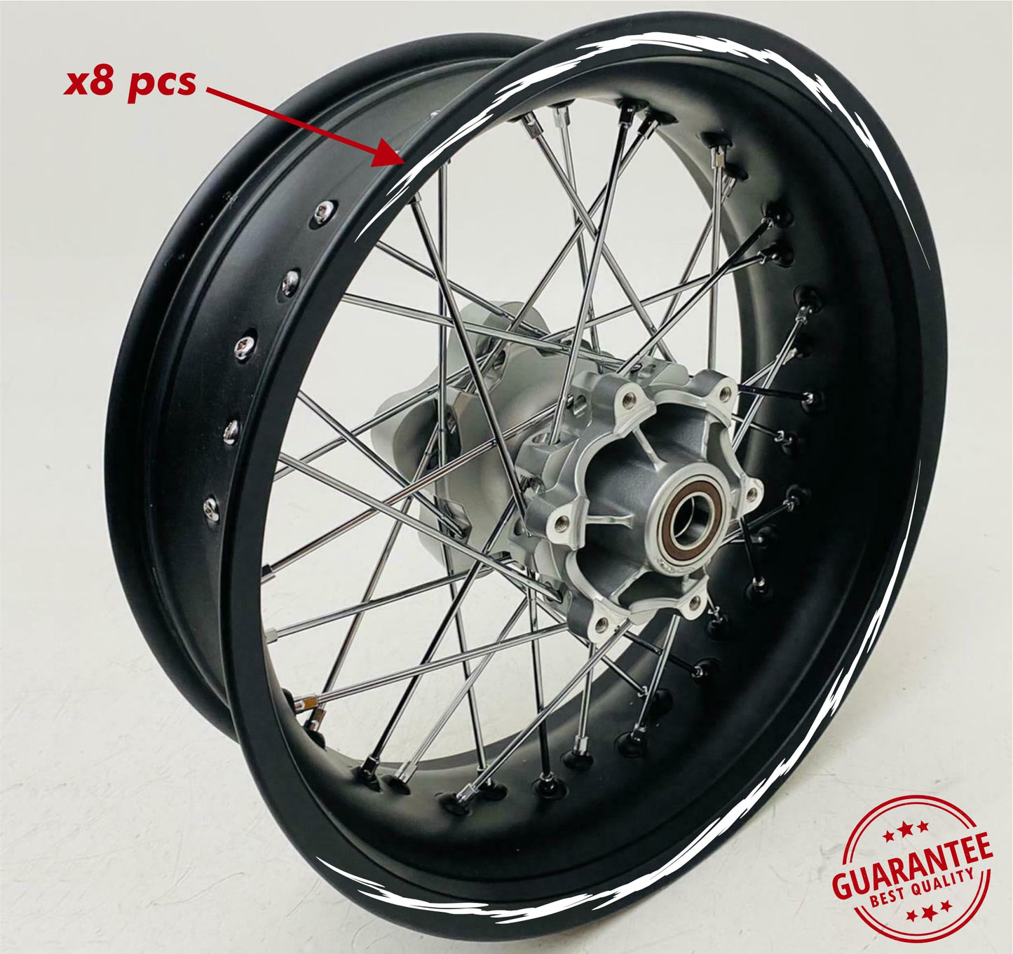 DualColorStampe Confezione Adesivi Set Completo di Cerchi Strisce per Moto per 2 Ruote da 15'' pollici strips Design racing COD.D0095