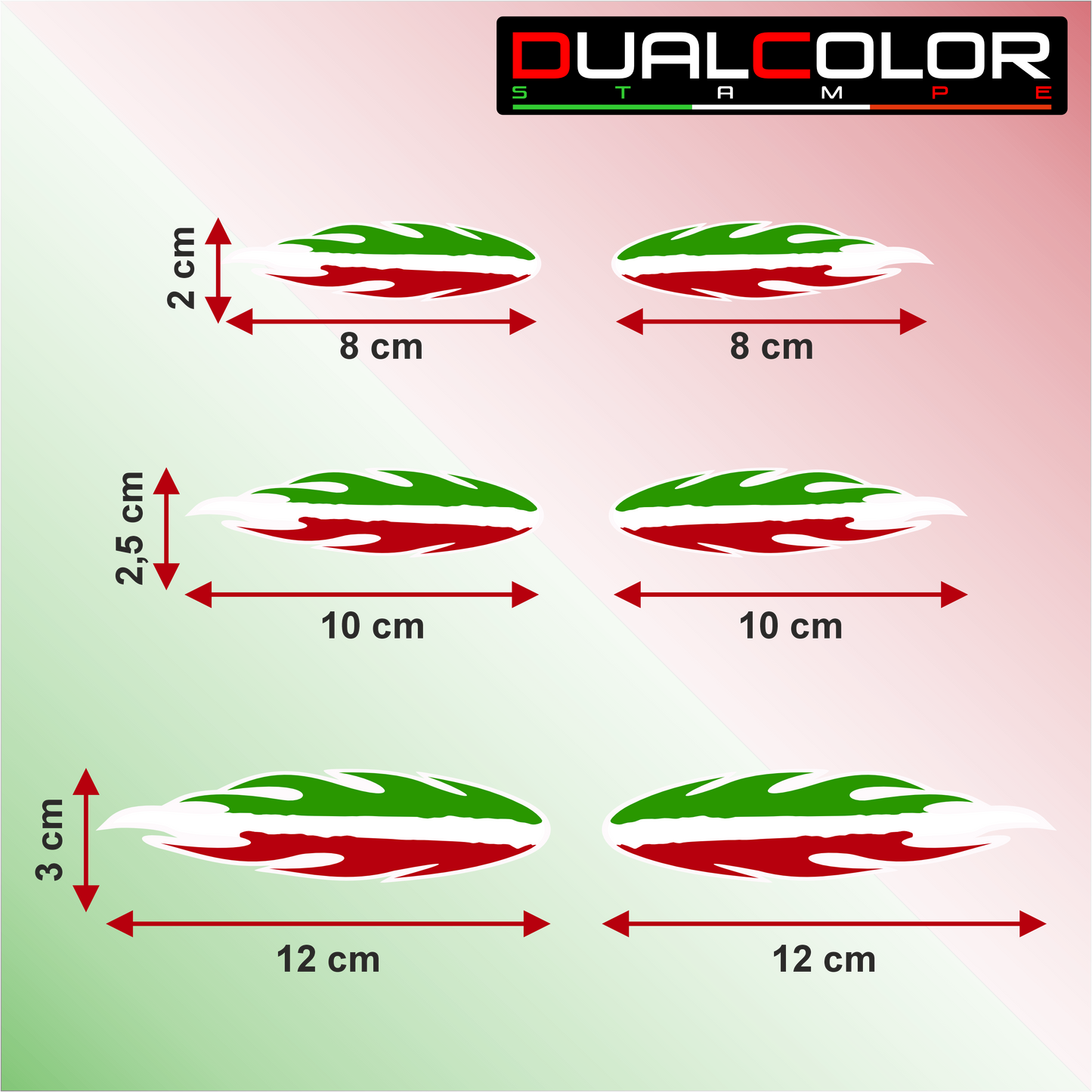DualColorStampe Adesivi Stickers Bandiera Italiana Italia Tuning Sport Racing 6 Unità | Adesivo Bandiera Spagna per Auto Moto Scooter Quad Caschi | Resistenti alla Pioggia e al Sole