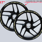 Strisce Adesive Cerchi Moto 17 Pollici  design militare – Set per 2 Ruote – Design Racing Bianco Blu e Nero – Resistenti a Pioggia e Sole – Adesivi Ruote Moto Lucidi – Modello D0143