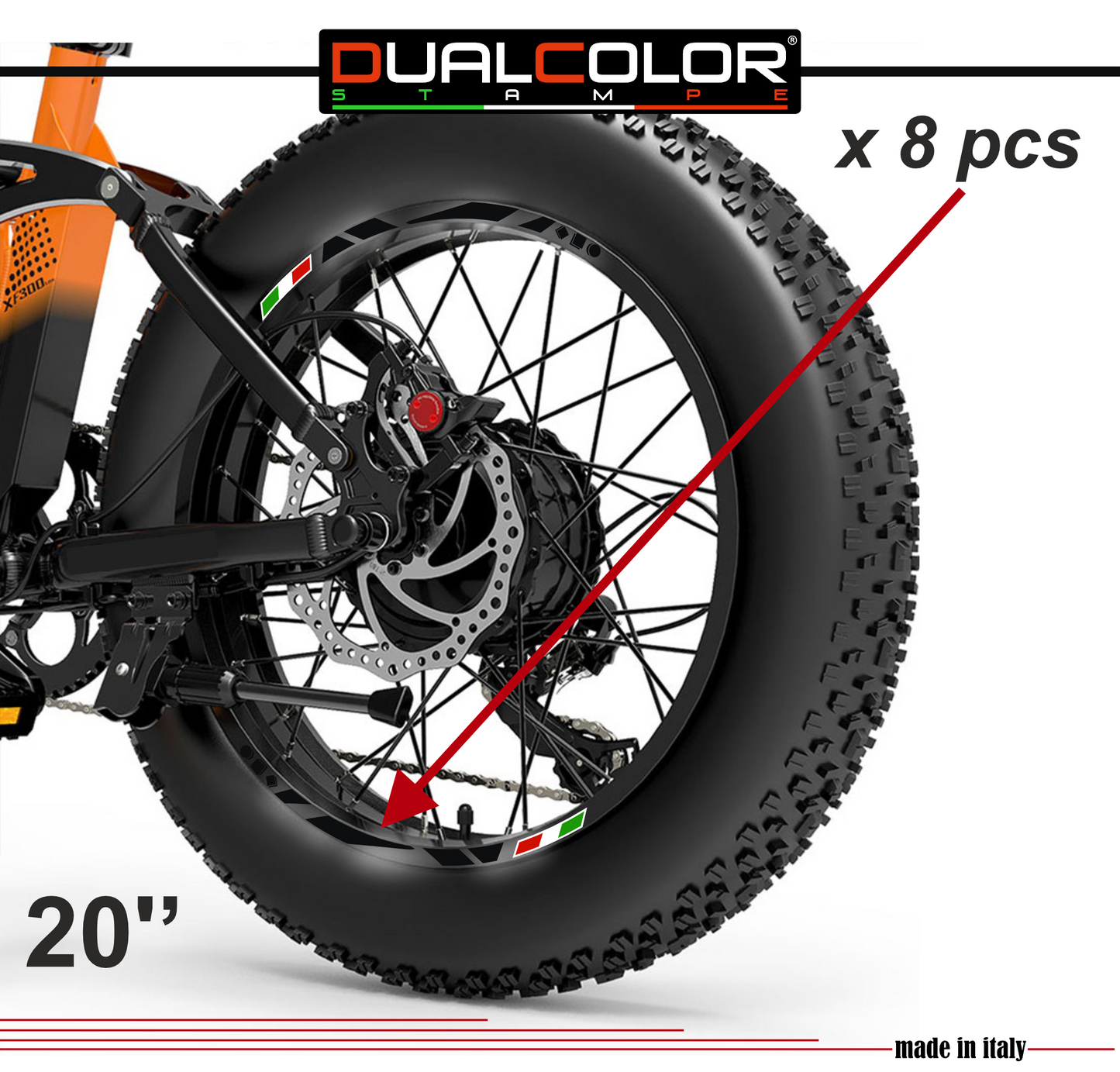 Adesivi Cerchi Bici FAT BIKE 26'' Catarifrangente  Pollici Ruota Bici accessori Fat bike MTB Stickers Cerchi