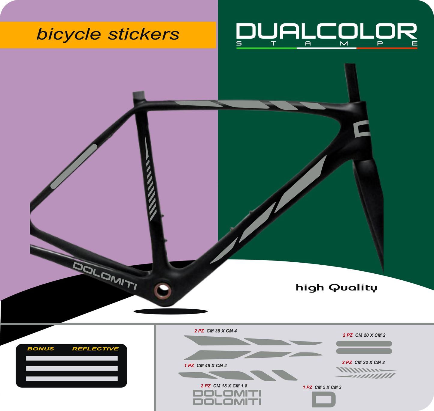 DualColor imprime VTT cadre autocollants Protection pour cadre de vélo Film de protection vtt VTT B0064