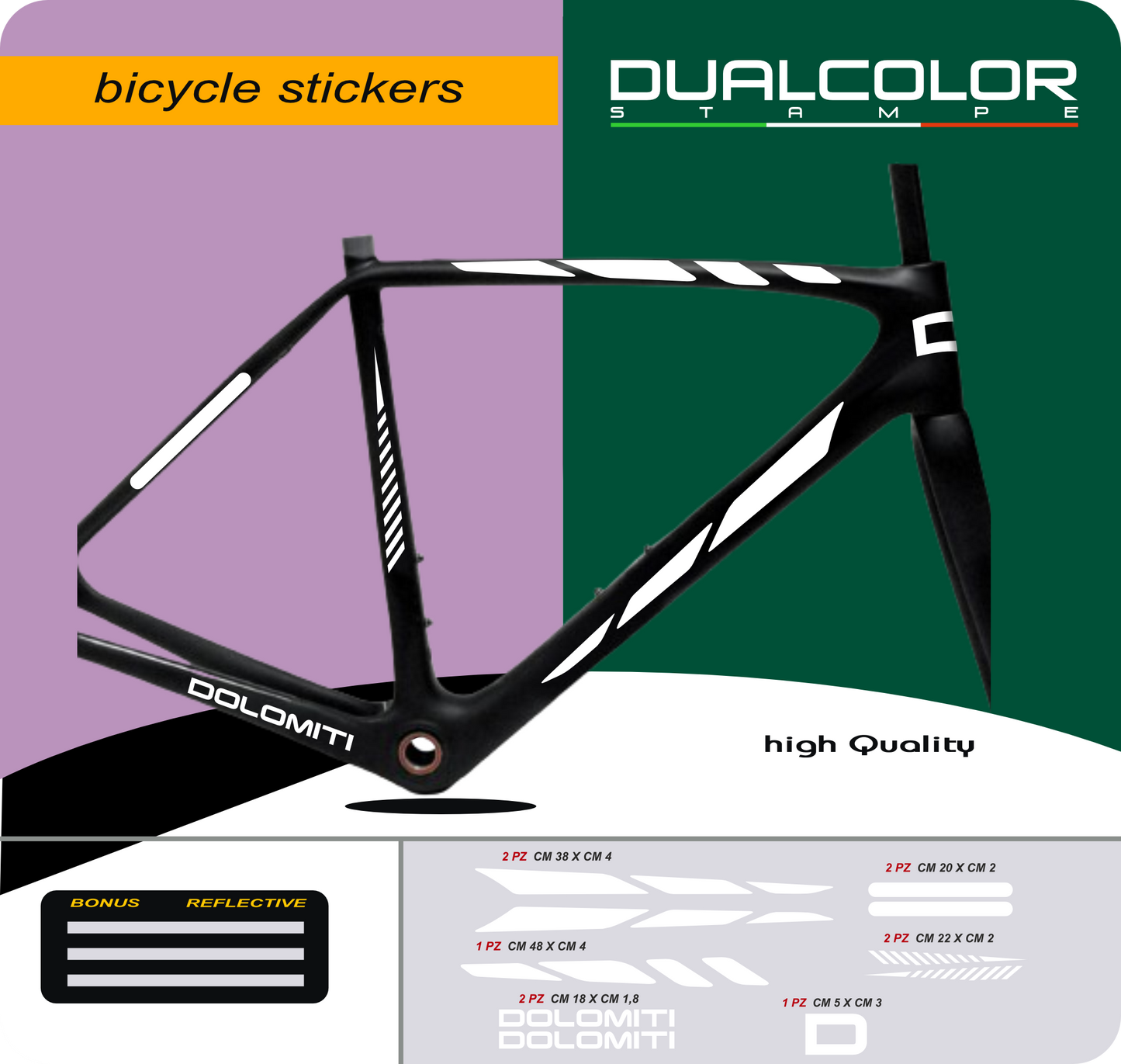 DualColor imprime VTT cadre autocollants Protection pour cadre de vélo Film de protection vtt VTT B0064