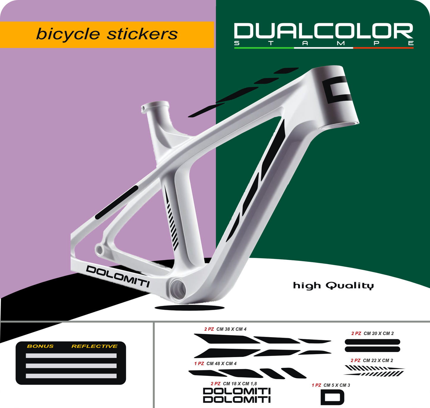 DualColor imprime VTT cadre autocollants Protection pour cadre de vélo Film de protection vtt VTT B0064