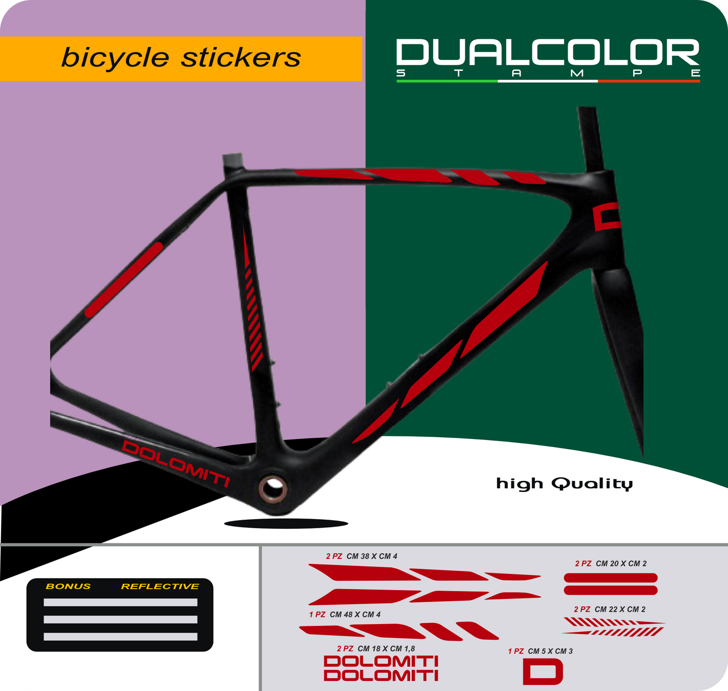 DualColor imprime VTT cadre autocollants Protection pour cadre de vélo Film de protection vtt VTT B0064