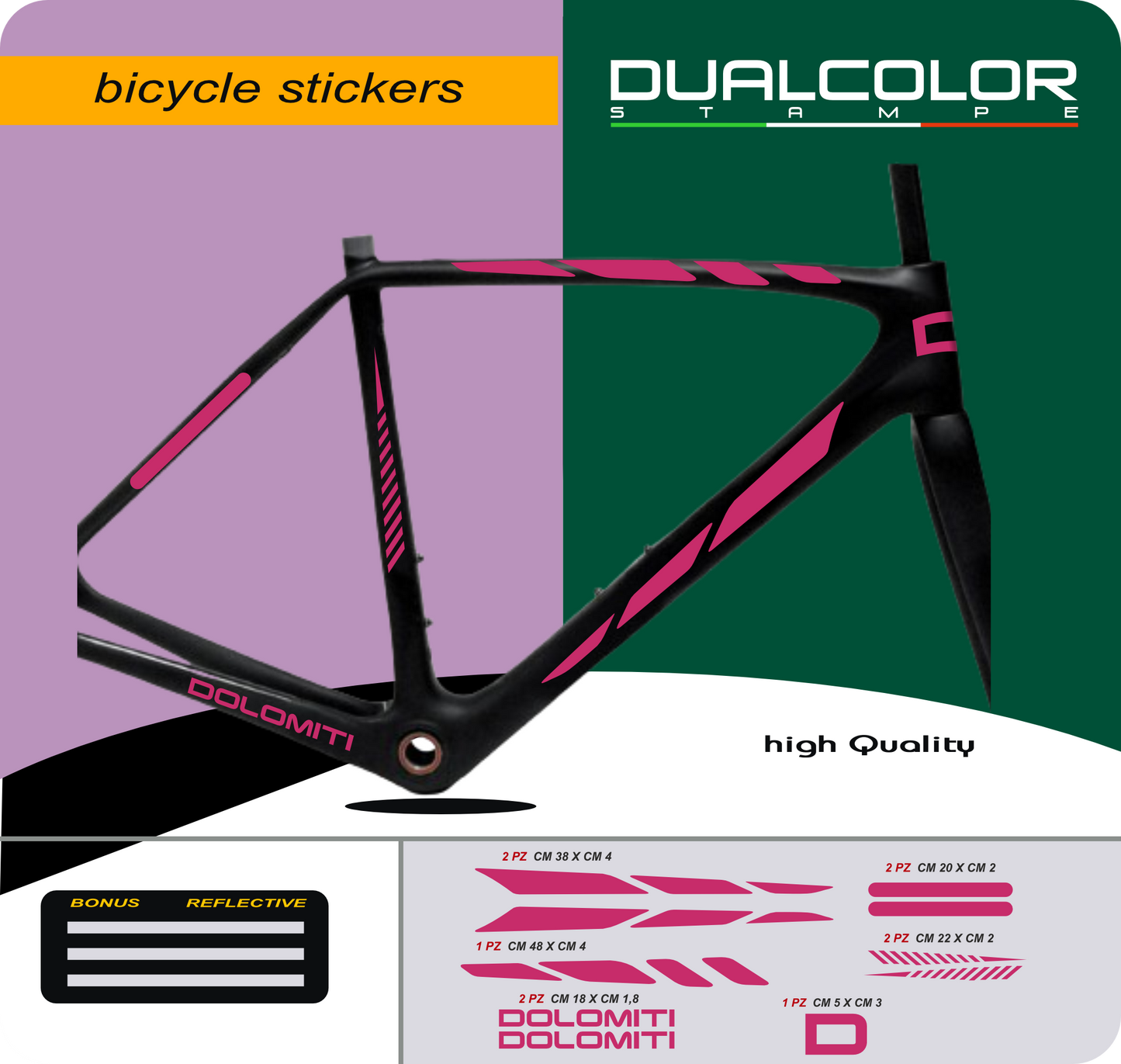 DualColor imprime VTT cadre autocollants Protection pour cadre de vélo Film de protection vtt VTT B0064