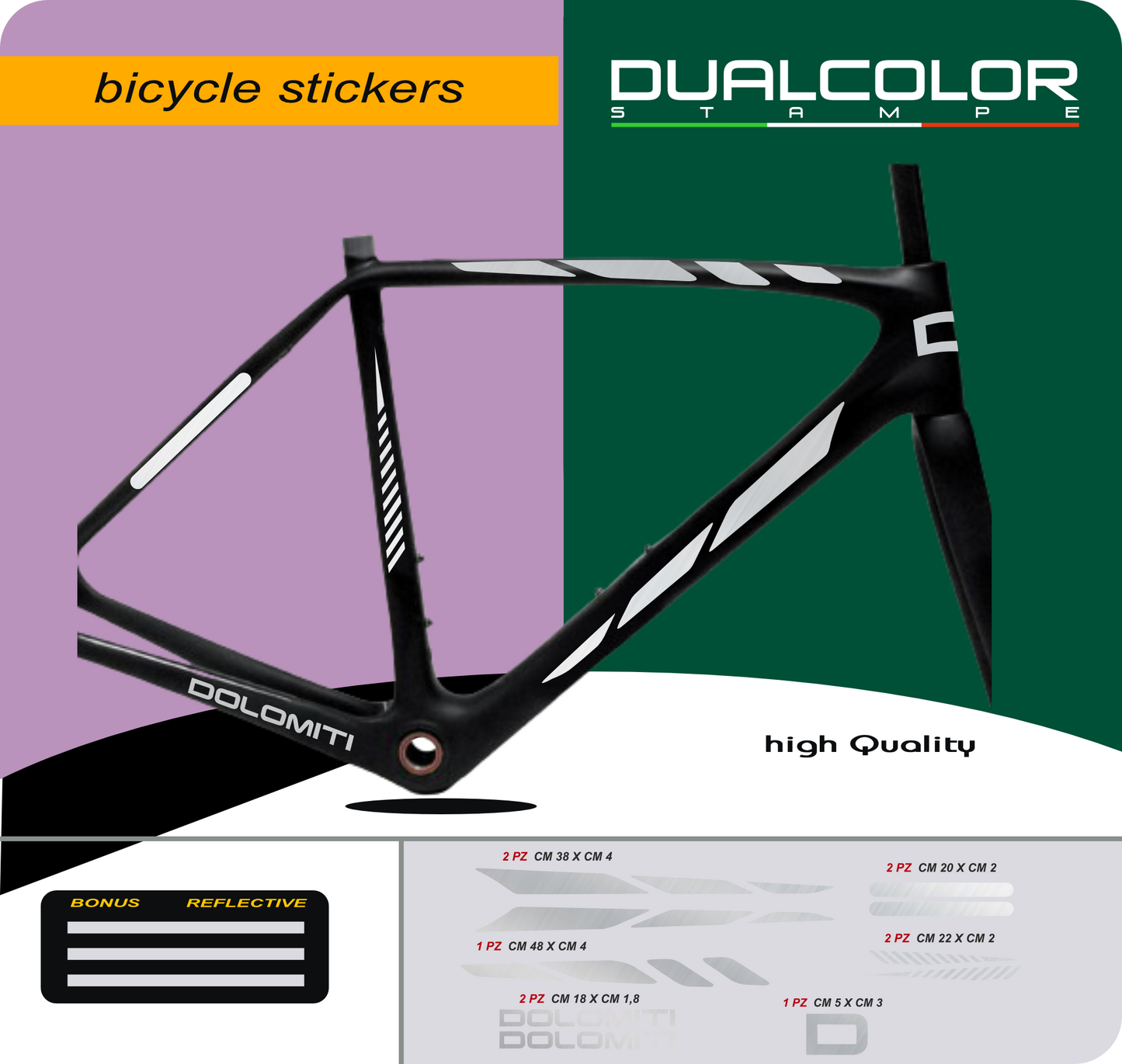 DualColor imprime VTT cadre autocollants Protection pour cadre de vélo Film de protection vtt VTT B0064