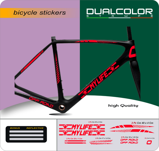 DualColor imprime VTT cadre autocollants Protection pour cadre de vélo Film de protection vtt VTT B0064