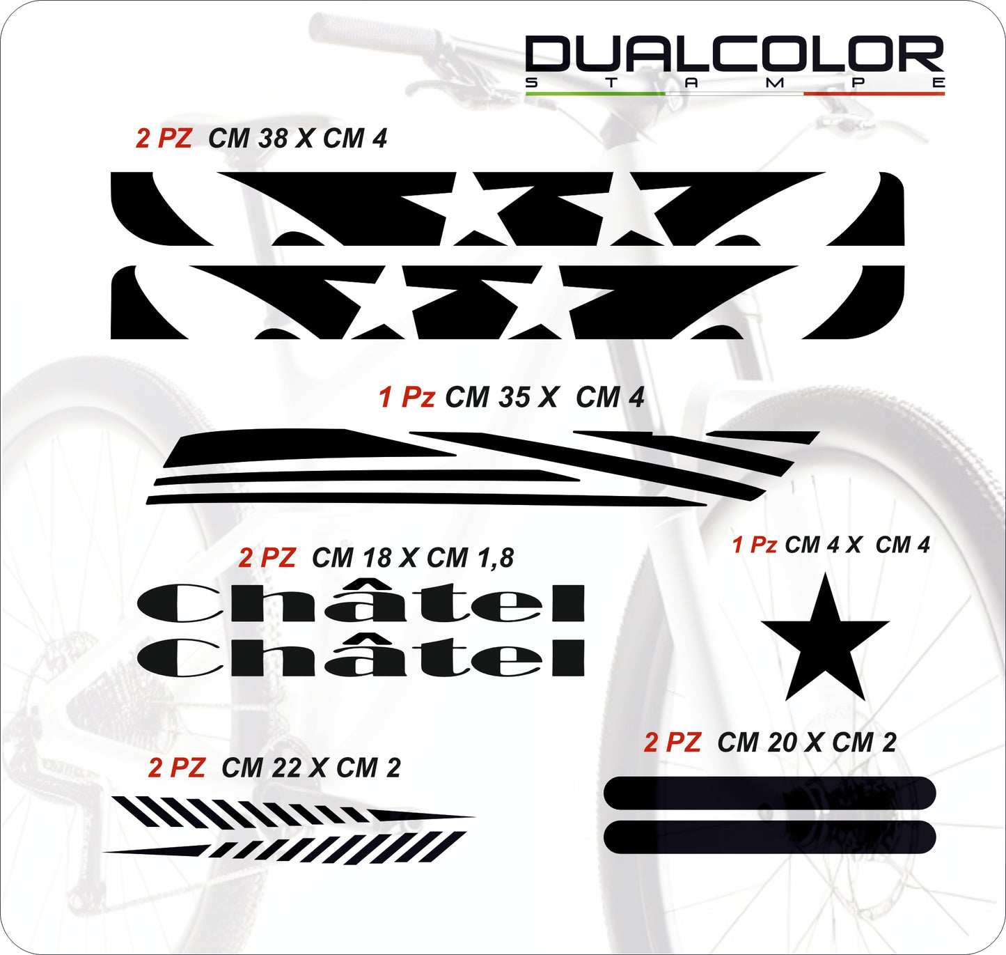 Set 10 Adesivi Stickers Decal Telaio Bici Bicicletta adesivi telaio mtb Universale Frame Protezione COD. B0178