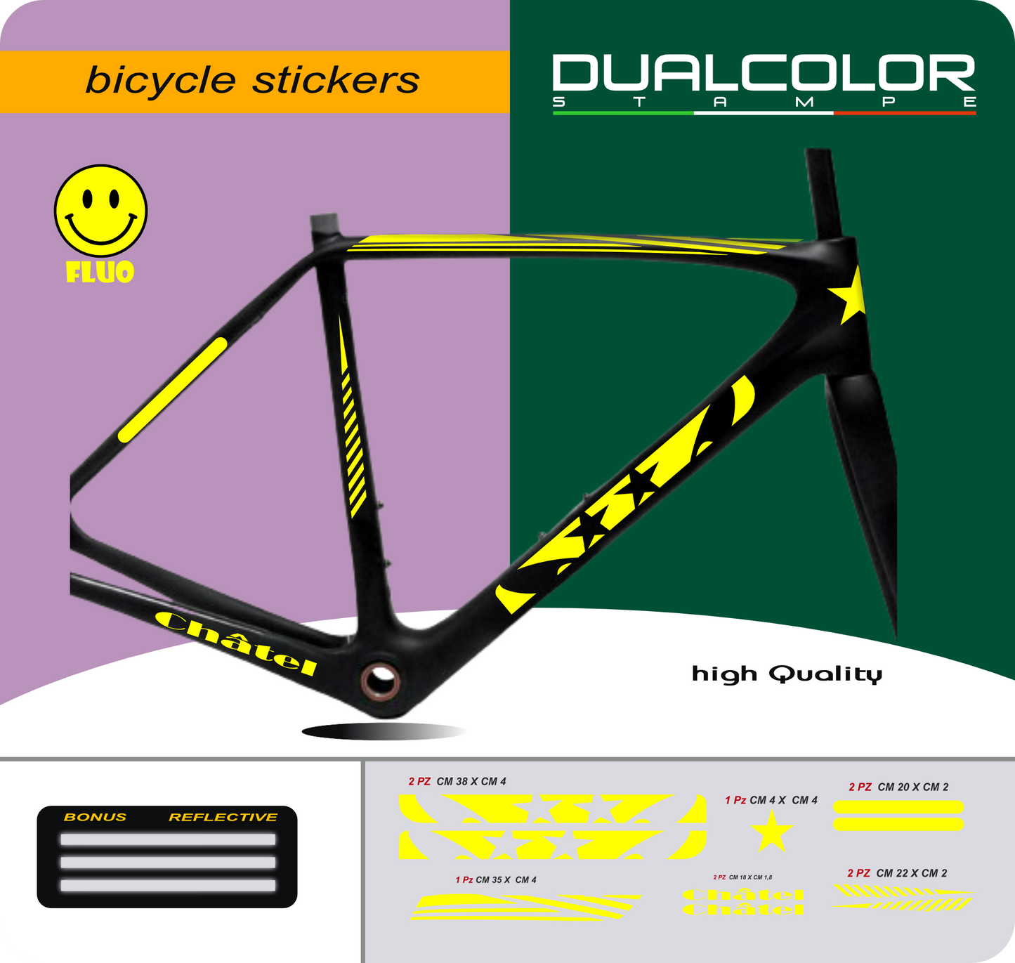 DualColor imprime VTT cadre autocollants Protection pour cadre de vélo Film de protection vtt VTT B0064