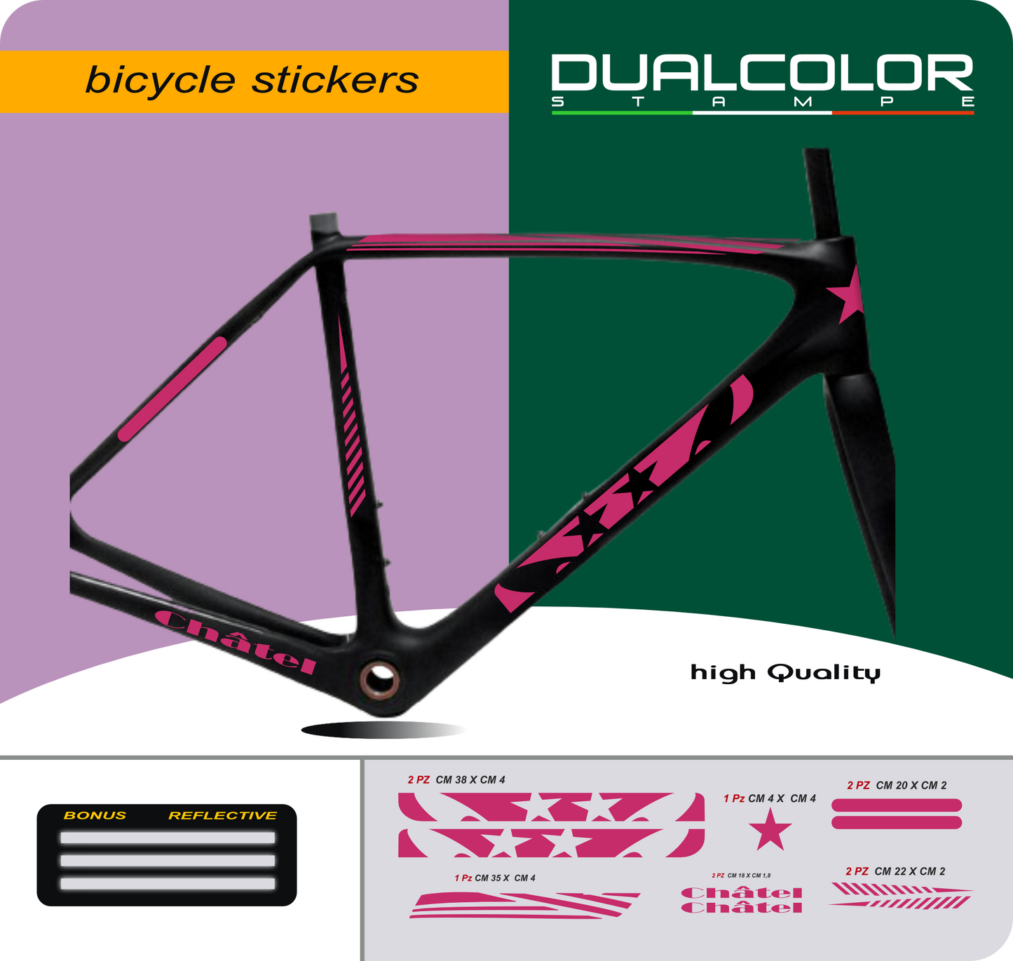 DualColor imprime VTT cadre autocollants Protection pour cadre de vélo Film de protection vtt VTT B0064