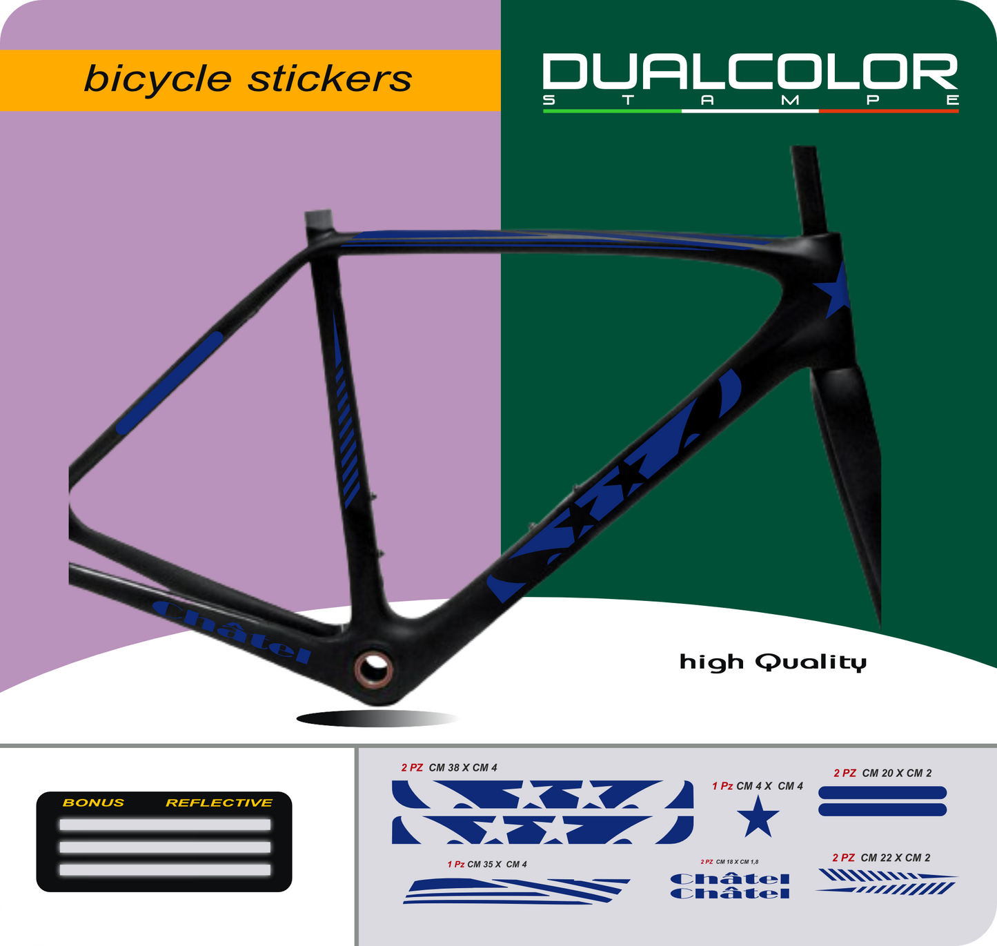 DualColor imprime VTT cadre autocollants Protection pour cadre de vélo Film de protection vtt VTT B0064