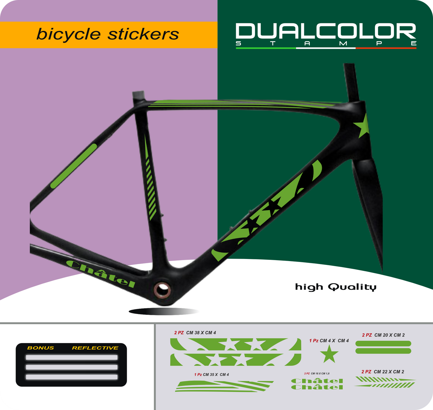 DualColor Prints MTB Frame Stickers Protección para cuadro de bicicleta Película protectora MTB Mountain Bike B0064