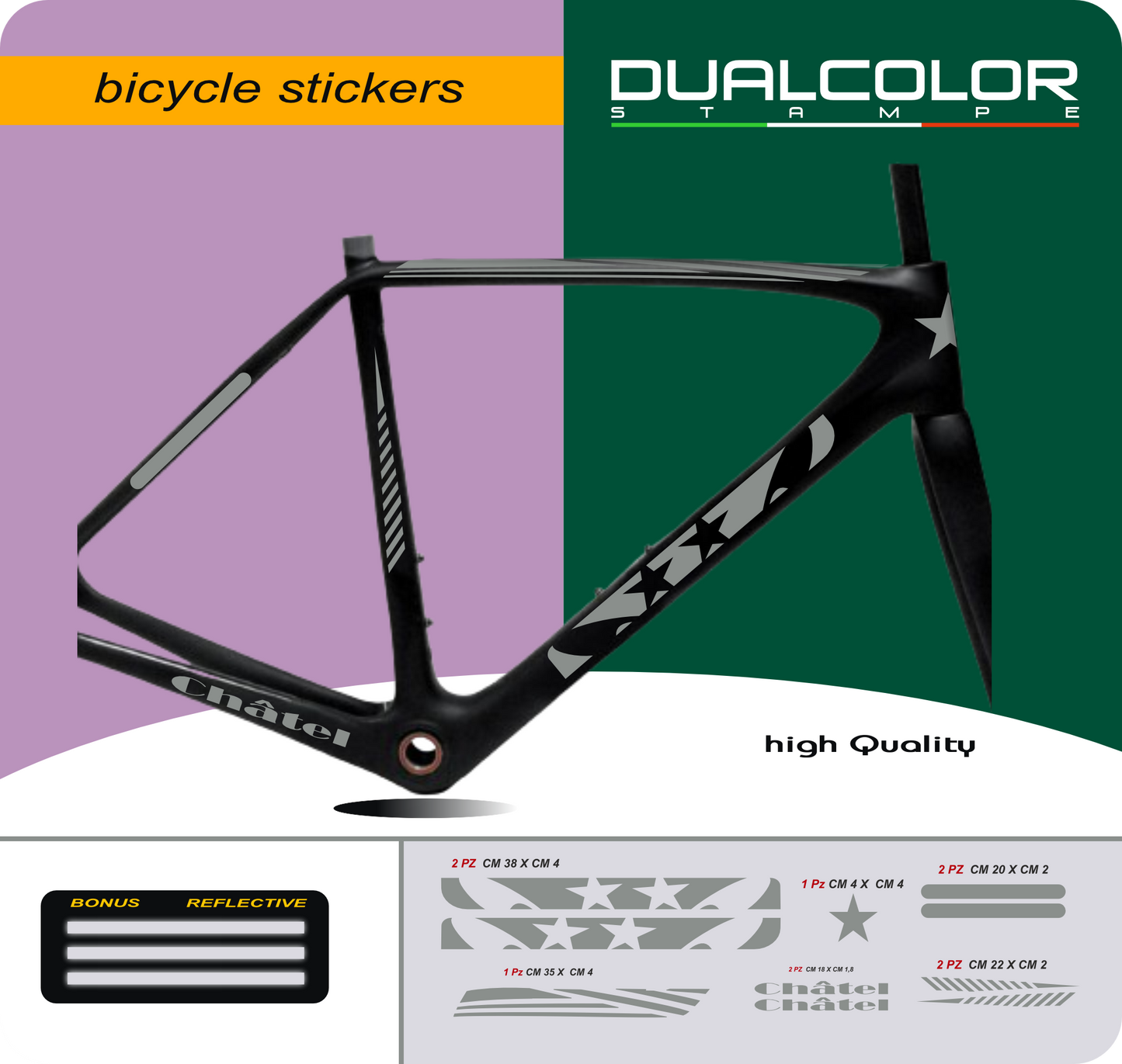 Set 10 Adesivi Stickers Decal Telaio Bici Bicicletta adesivi telaio mtb Universale Frame Protezione COD. B0178