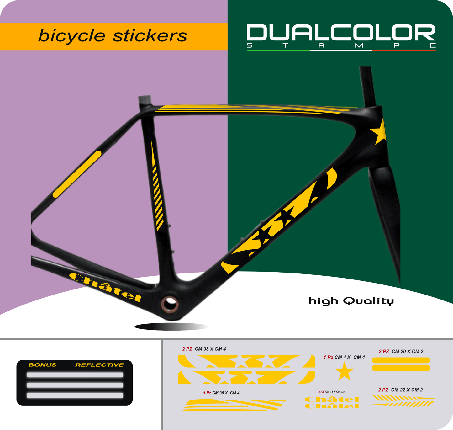 Set 10 Adesivi Stickers Decal Telaio Bici Bicicletta adesivi telaio mtb Universale Frame Protezione COD. B0178