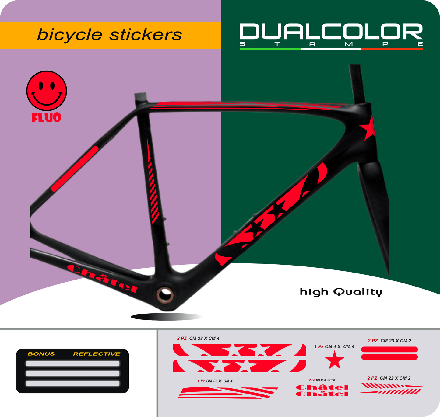 DualColor Prints MTB Frame Stickers Protección para cuadro de bicicleta Película protectora MTB Mountain Bike B0064