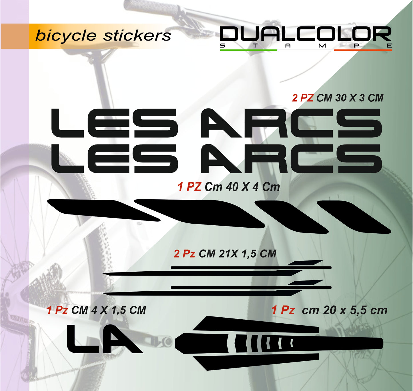 DualColor Prints MTB Frame Stickers Protección para cuadro de bicicleta Película protectora MTB Mountain Bike B0064