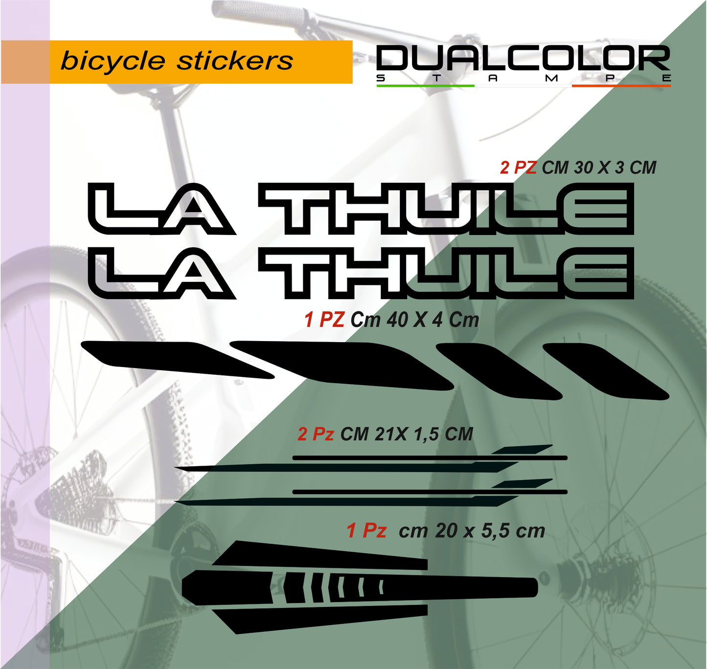 DualColor Prints MTB Frame Stickers Protection for Bicycle Frame Protective Film MTB Mountain Bike B0064