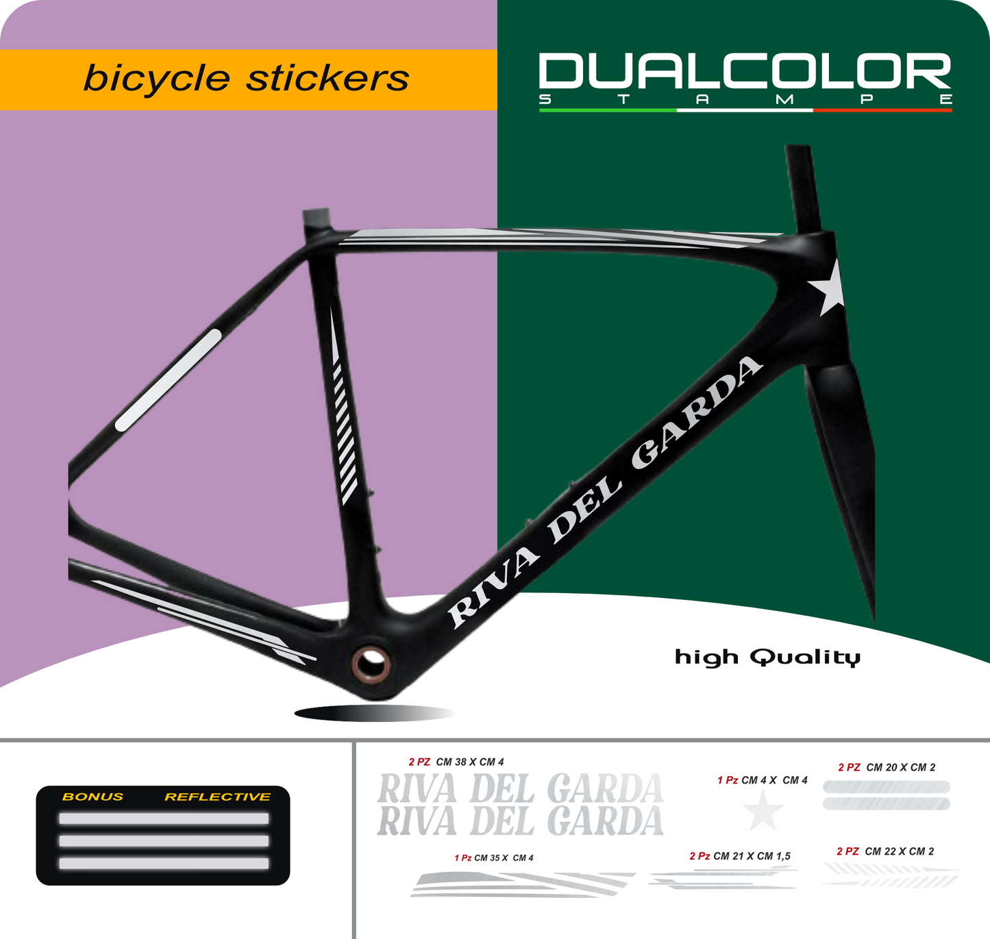 DualColor imprime VTT cadre autocollants Protection pour cadre de vélo Film de protection vtt VTT B0064