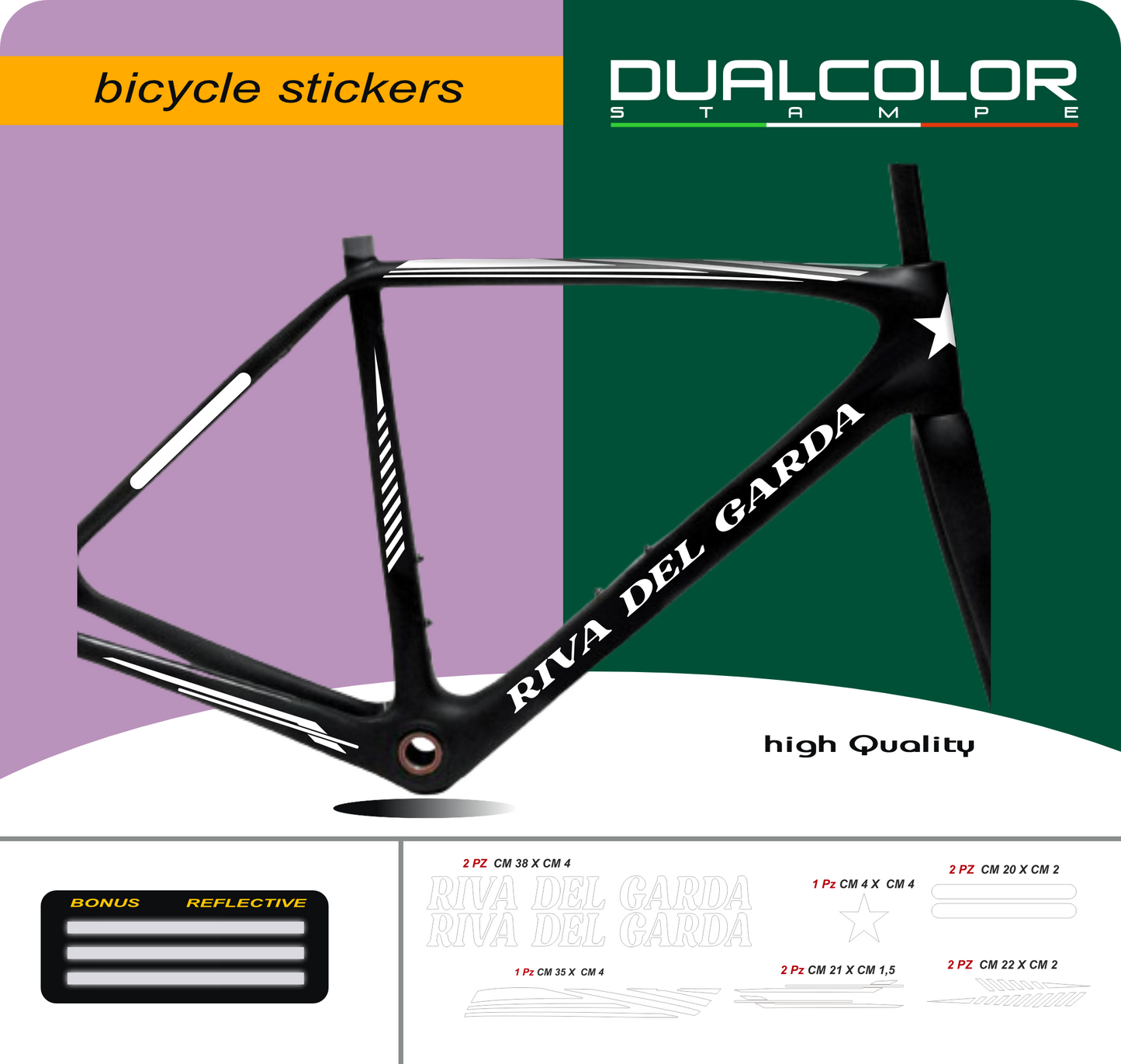 DualColor imprime VTT cadre autocollants Protection pour cadre de vélo Film de protection vtt VTT B0064