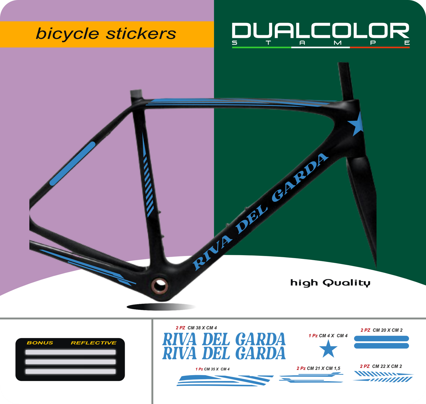 Set 10 Adesivi Stickers Decal Telaio Bici Bicicletta adesivi telaio mtb Universale Frame Protezione COD. B0183