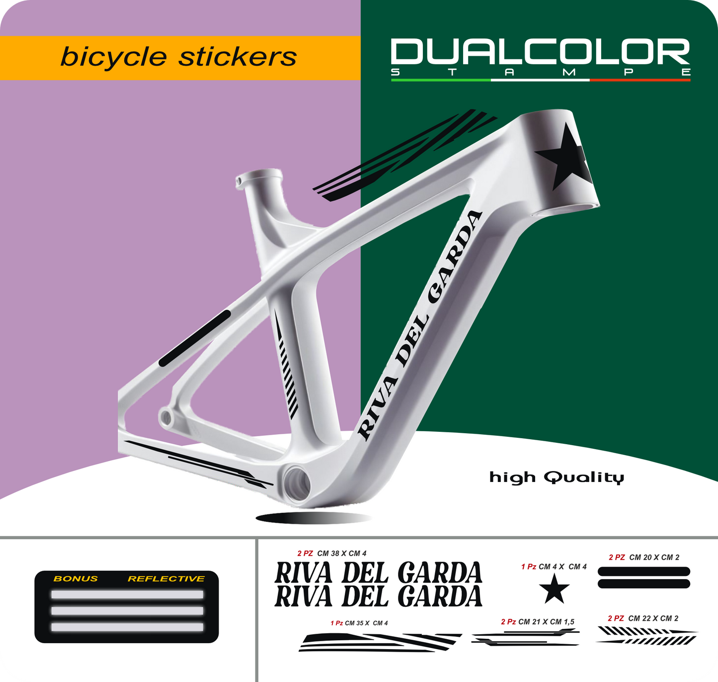 DualColor Prints MTB Frame Stickers Protección para cuadro de bicicleta Película protectora MTB Mountain Bike B0064