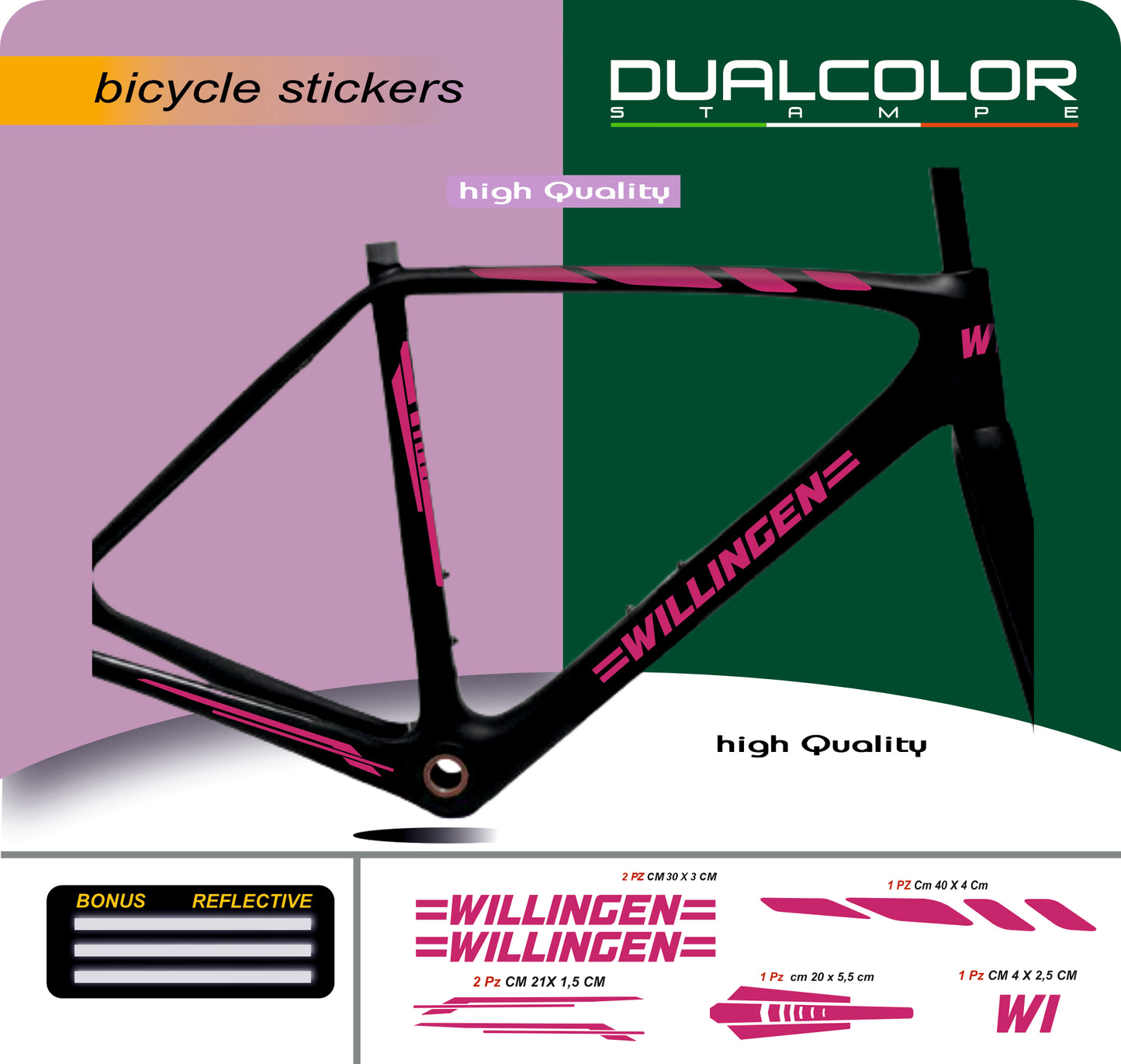 Set 7 Adesivi Stickers Decal Telaio Bici Bicicletta adesivi telaio mtb Universale Frame Protezione COD. B0186