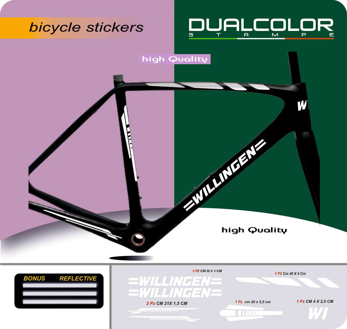 Set 7 Adesivi Stickers Decal Telaio Bici Bicicletta adesivi telaio mtb Universale Frame Protezione COD. B0186