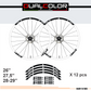 DualColorStampe Adesivi Cerchi Bici 26'' - 27,5'' - 28-29'' Pollici Ruota Bici MTB Bike Stickers Cerchi MTB BDC Stelle stars start B0210