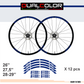 DualColorStampe Adesivi Cerchi Bici 26'' - 27,5'' - 28-29'' Pollici Ruota Bici MTB Bike Stickers Cerchi MTB BDC Stelle stars start B0210