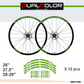 DualColorStampe Adesivi Cerchi Bici 26'' - 27,5'' - 28-29'' Pollici Ruota Bici MTB Bike Stickers Cerchi MTB BDC Stelle stars start B0210
