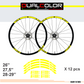 DualColorStampe Adesivi Cerchi Bici 26'' - 27,5'' - 28-29'' Pollici Ruota Bici MTB Bike Stickers Cerchi MTB BDC Stelle stars start B0210