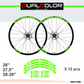 DualColorStampe Adesivi Cerchi Bici 26'' - 27,5'' - 28-29'' Pollici Ruota Bici MTB Bike Stickers Cerchi MTB BDC Stelle stars start B0210
