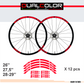 DualColorStampe Adesivi Cerchi Bici 26'' - 27,5'' - 28-29'' Pollici Ruota Bici MTB Bike Stickers Cerchi MTB BDC Stelle stars start B0210