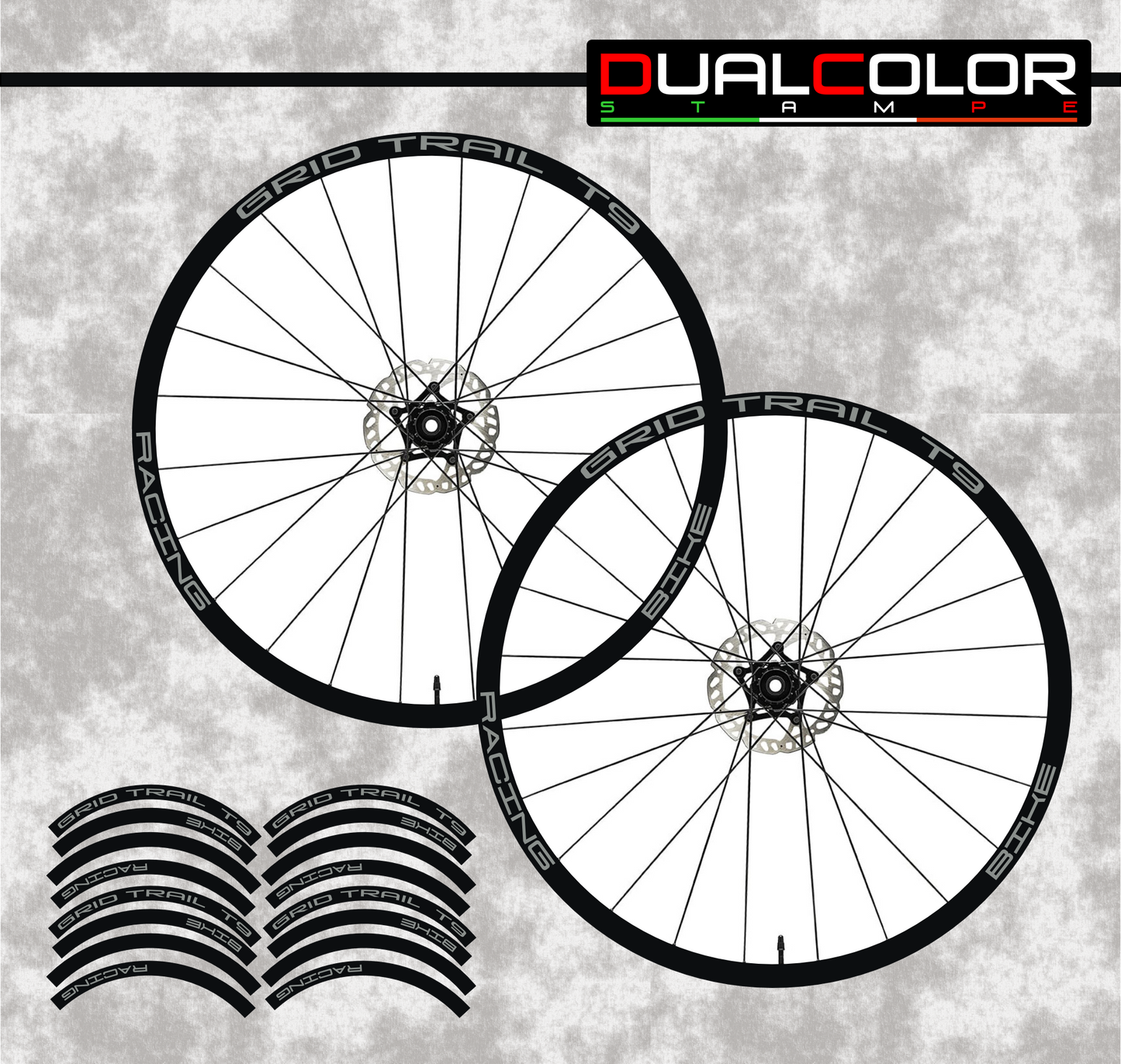 Adesivi Cerchi MTB 26'' 27,5'' 28-29'' – Set 16 Stickers Ruota Mountain Bike | Cod. B0224