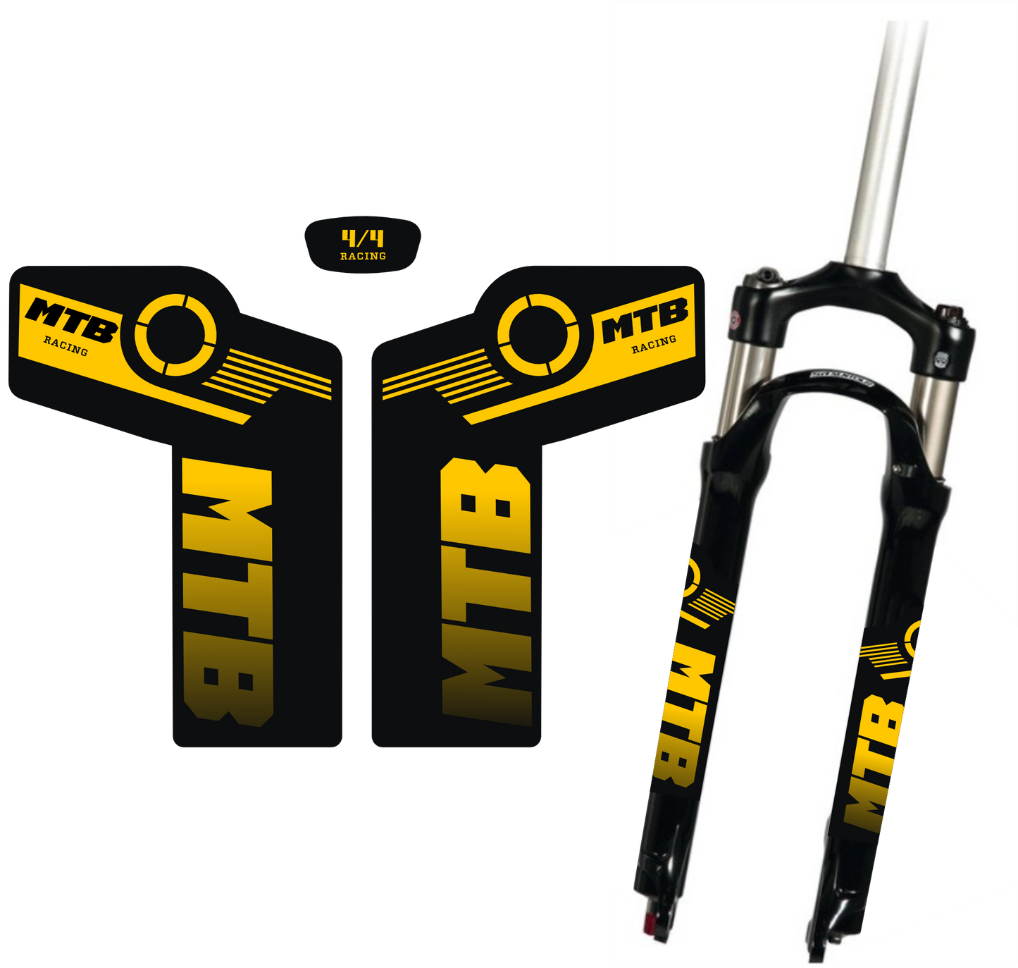 Adesivi Forcella MTB Impermeabili – Decalcomanie Resistenti per Ammortizzatori Anteriori – Tuning Bici Personalizzato B0225